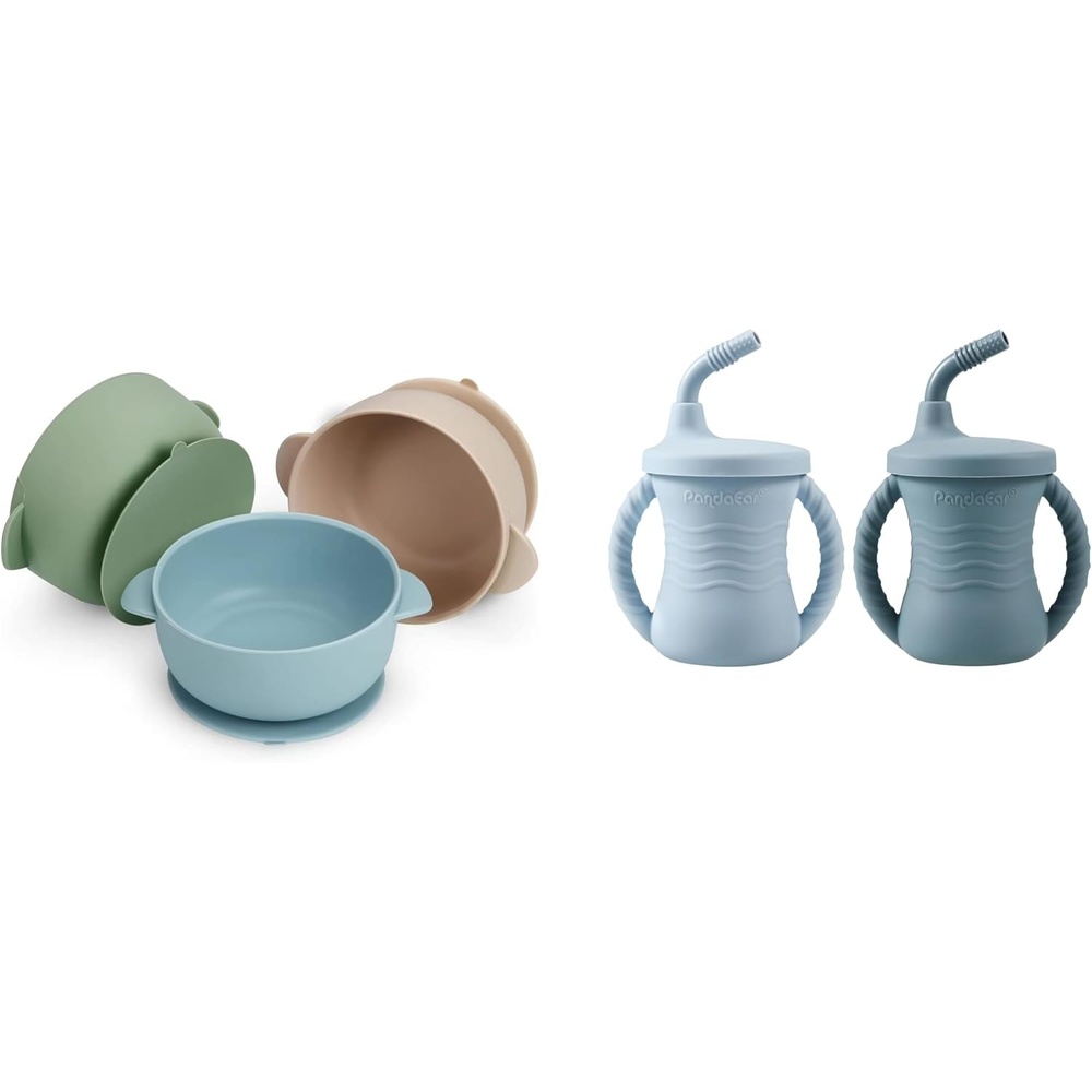image:imagePandaEar 3 Pack Baby Bowls amp 2 Pack Cups