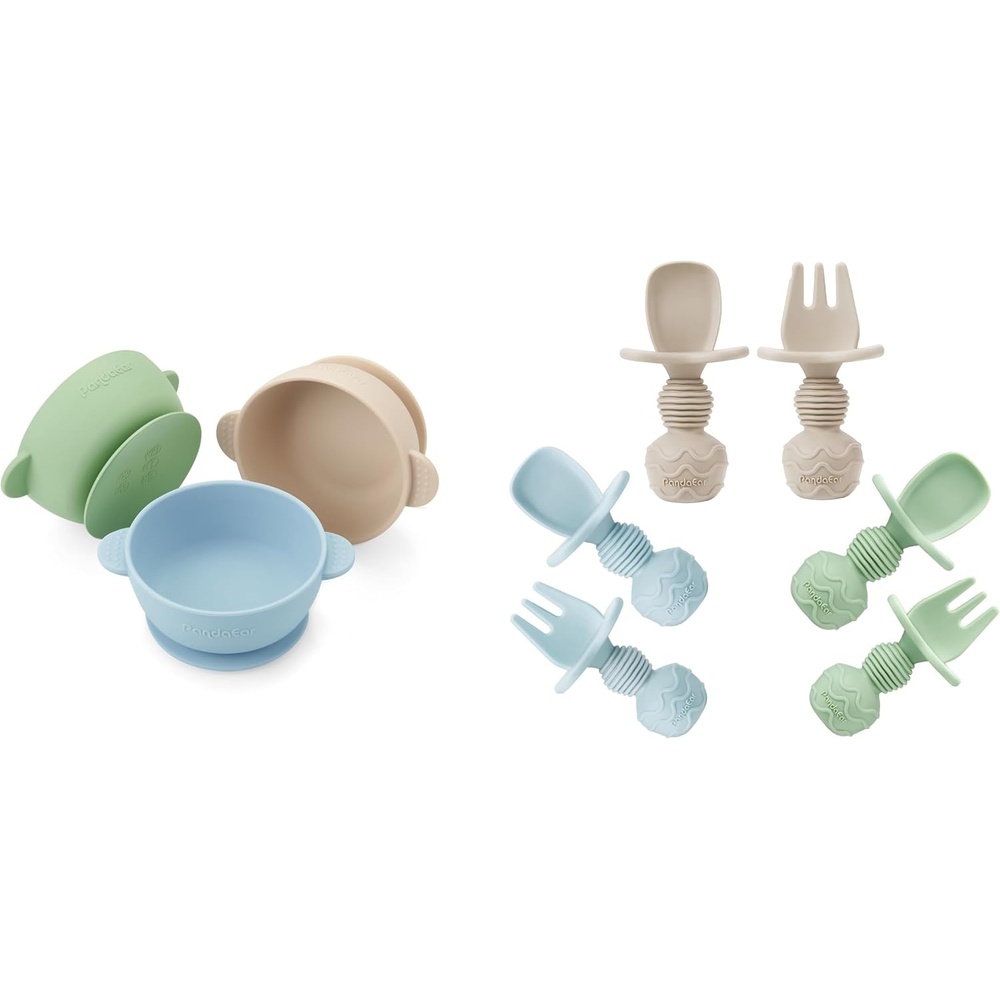 image:imagePandaEar 3 Pack Baby Bowls amp 6 Pack Silicone Baby Spoons