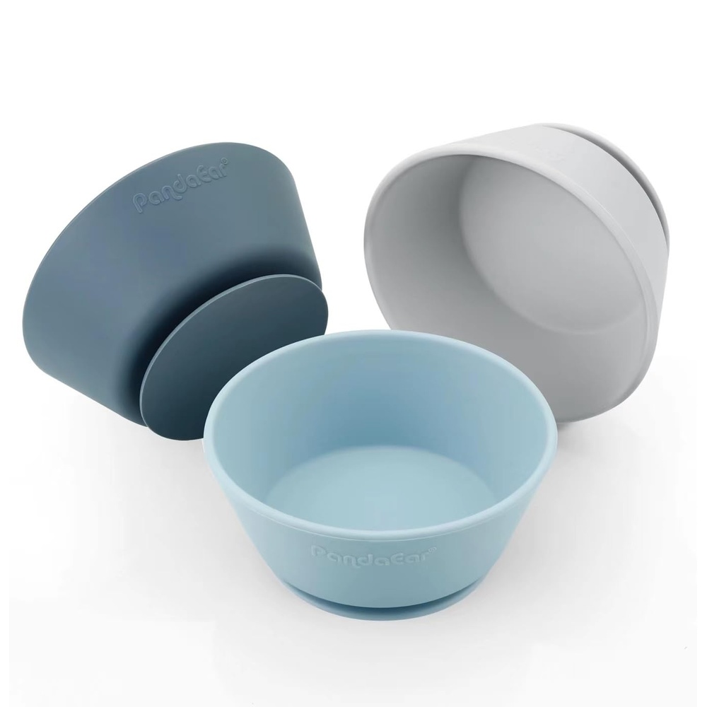 image:imagePandaEar 3 Pack Silicone Baby Suction Bowls First Stage Feeding Bowls