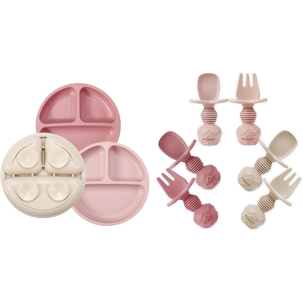 image:imagePandaEar 3 Pack Toddler Plates amp Baby Spoons and Fork
