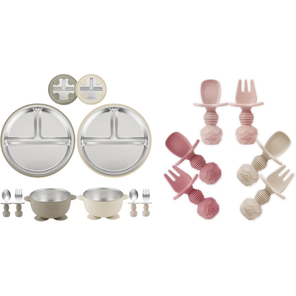 image:imagePandaEar 8PCS Baby Feeding Set  6 Pack Silicone Baby Spoons
