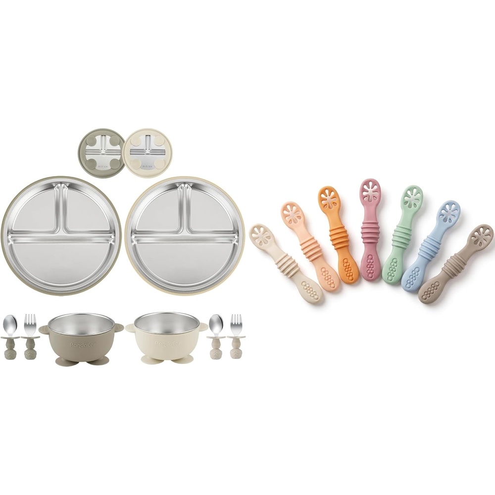image:imagePandaEar 8PCS Baby Feeding Set amp 7 Pack Baby Spoons