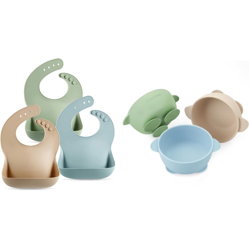 image:imagePandaEar Silicone Baby Bibs amp Bowls