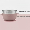 PandaEar 3 Pack Stainless Steel Baby Suction Bowls, Non-Slip Child Food Bowl with Silicone Sleeve for Kids Toddlers Infants, Unbreakable & Mess Free (Pink)(Pink)
