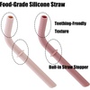 PandaEar Stainless Steel Baby Feeding Set | 2 Divided Suction Plates, 2 Spill-Proof Straw Cups with Silicone Sleeves, 2 Forks & 2 Spoons | Toddler Utensils for Baby Led Weaning, BPA-Free (Pink)(Pink)
