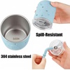 PandaEar Stainless Steel Baby Feeding Set | 2 Divided Suction Plates, 2 Spill-Proof Straw Cups with Silicone Sleeves, 2 Forks & 2 Spoons | Toddler Utensils for Baby Led Weaning, BPA-Free (Pink)(Blue & Grey)