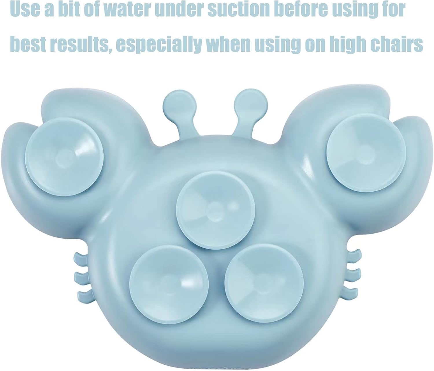 image:imagePandaEar 2 Pack Silicone Suction Plate for Baby Divided Toddler Food PlateBlue Peach