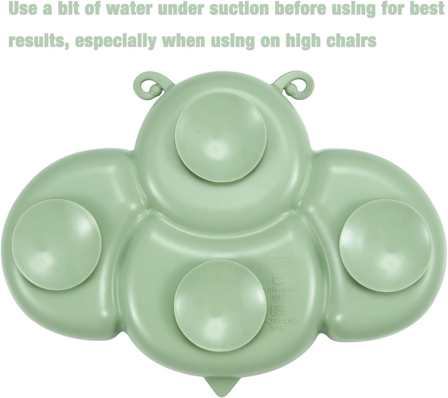 image:imagePandaEar 2 Pack Silicone Suction Plate for Baby Divided Toddler Food PlateBlueGreen
