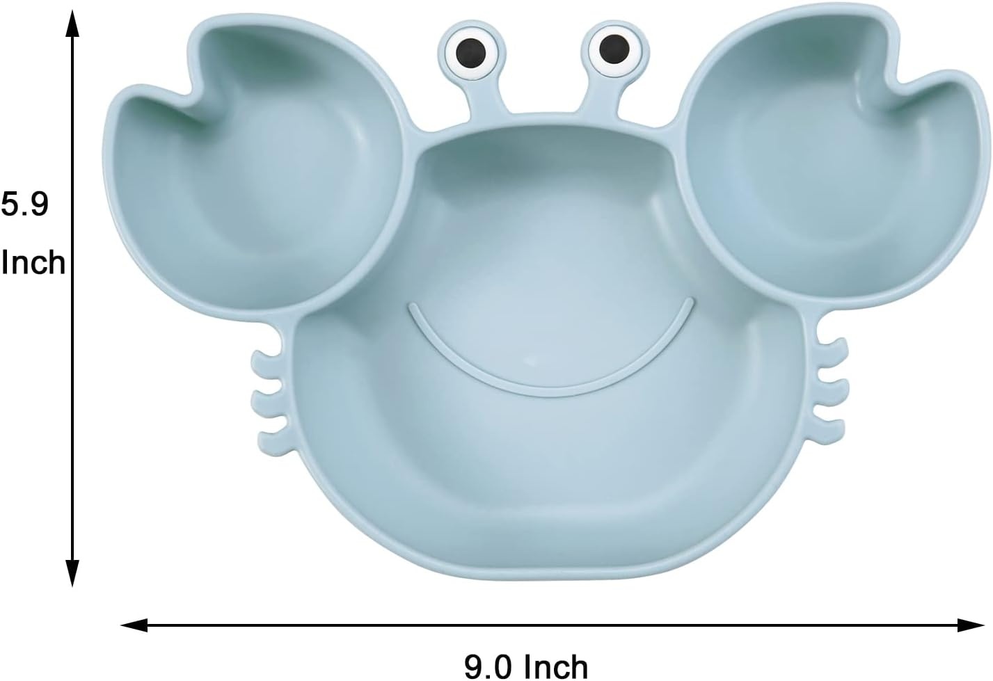 image:imagePandaEar 2 Pack Silicone Suction Plate for Baby Divided Toddler Food PlateBlueGreen