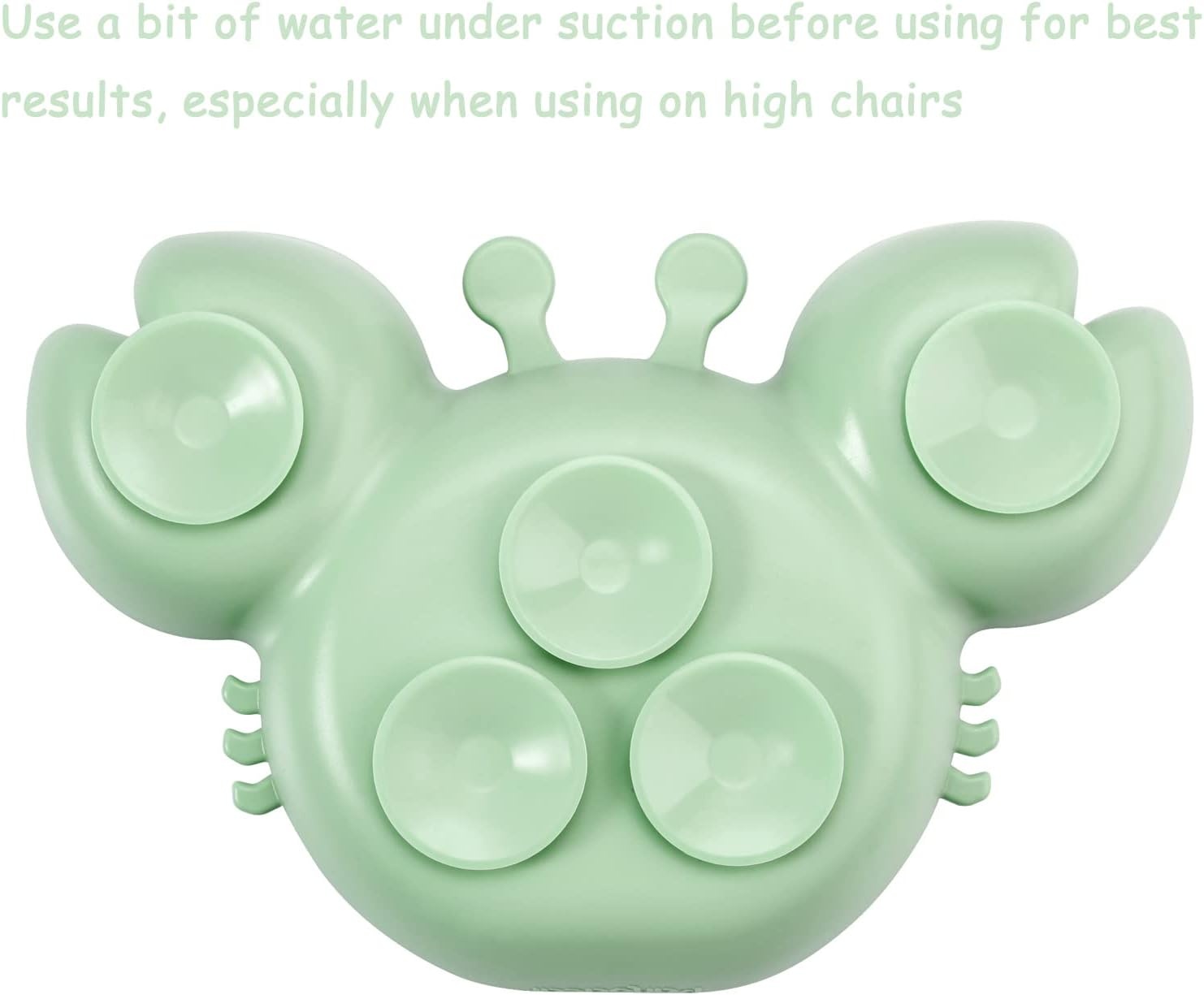 image:imagePandaEar 2 Pack Silicone Suction Plate for Baby Divided Toddler Food PlateBlueGreen