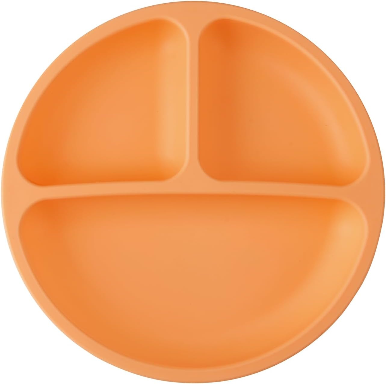 image:imagePandaEar 3 Pack Toddler Plates Silicone Divided Suction Plate for Babies BPAFree 100 FoodGrade Silicone Unbreakable Baby Plate PinkLinenLight PinkOrange