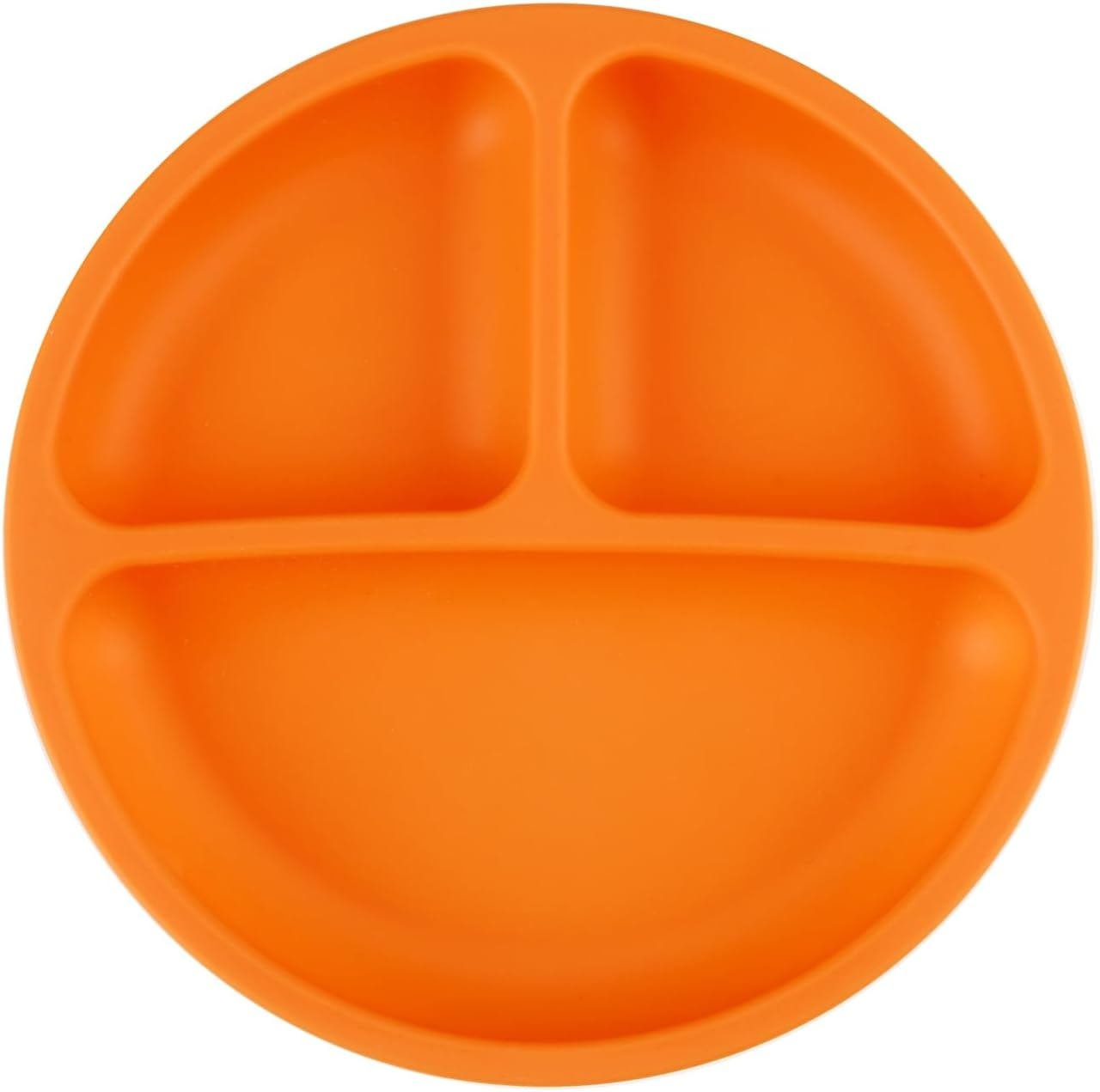 image:imagePandaEar 3 Pack Toddler Plates Silicone Divided Suction Plate for Babies BPAFree 100 FoodGrade Silicone Unbreakable Baby Plate PinkLinenLight PinkOrange