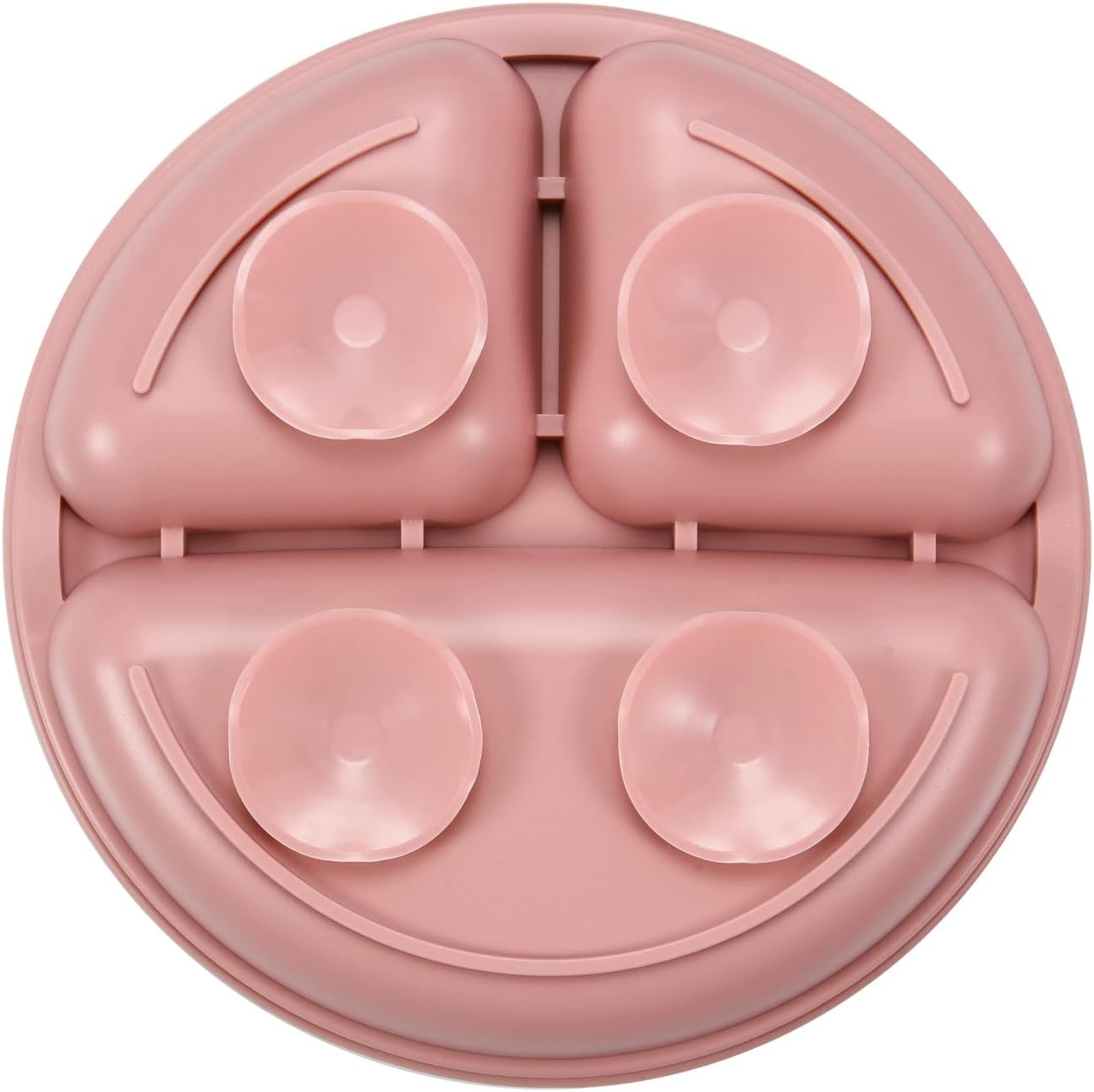 image:imagePandaEar 3 Pack Toddler Plates Silicone Divided Suction Plate for Babies BPAFree 100 FoodGrade Silicone Unbreakable Baby Plate PinkLinenLight PinkPinkLinenLight Pink
