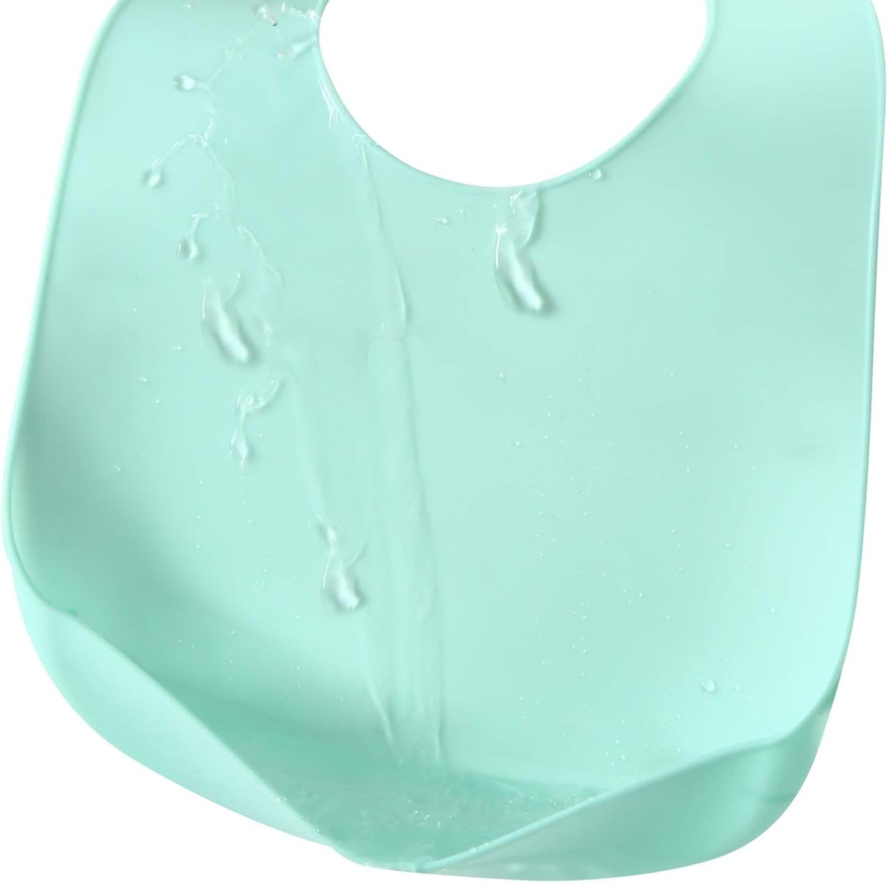 image:imagePandaEar 3 Pack Waterproof Silicone Baby Bibs Super Thin Light Weight Feeding Bib with Food Catcher Pocket for ToddlerGrey