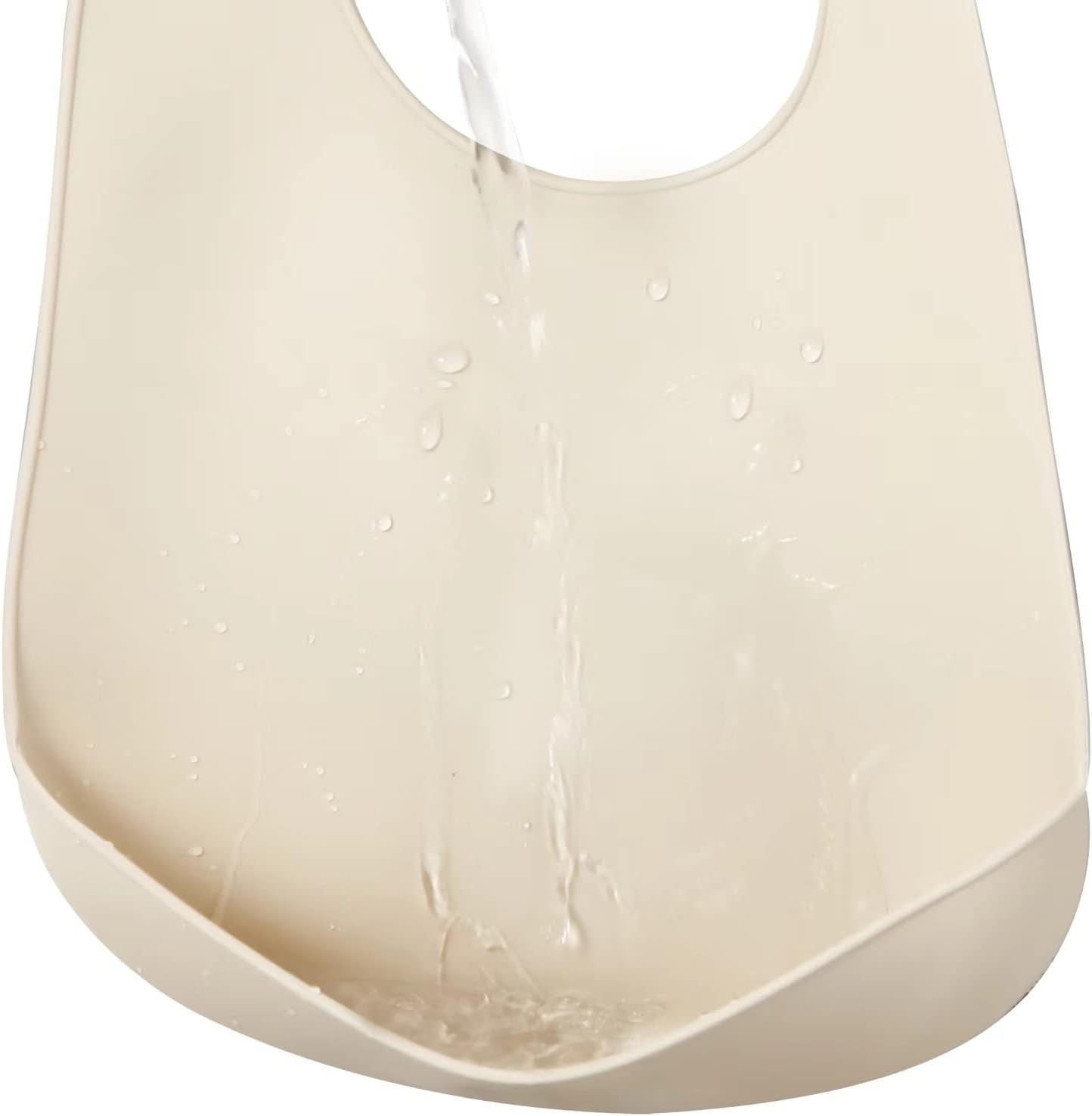 image:imagePandaEar 3 Pack Waterproof Silicone Baby Bibs Super Thin Light Weight Feeding Bib with Food Catcher Pocket for ToddlerWalnutlinenbrown