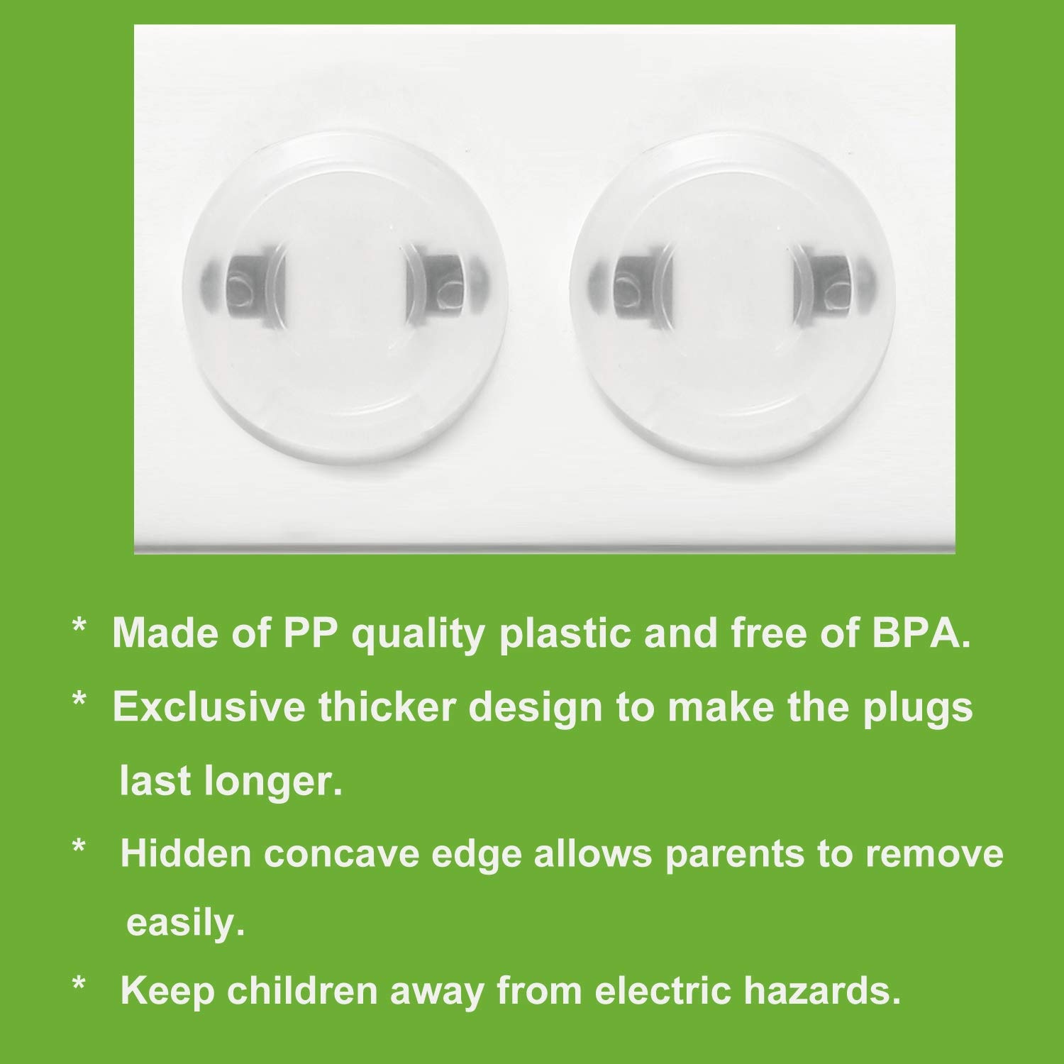 image:imagePandaEar 52 Pack Outlet Plug Covers Clear Child Safety ProtectorsClear