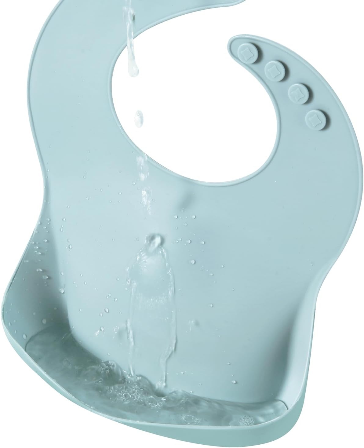 image:imagePandaEar Set of 3 Silicone Baby Bibs Waterproof Soft Unisex 1072 MonthsBlue Gray