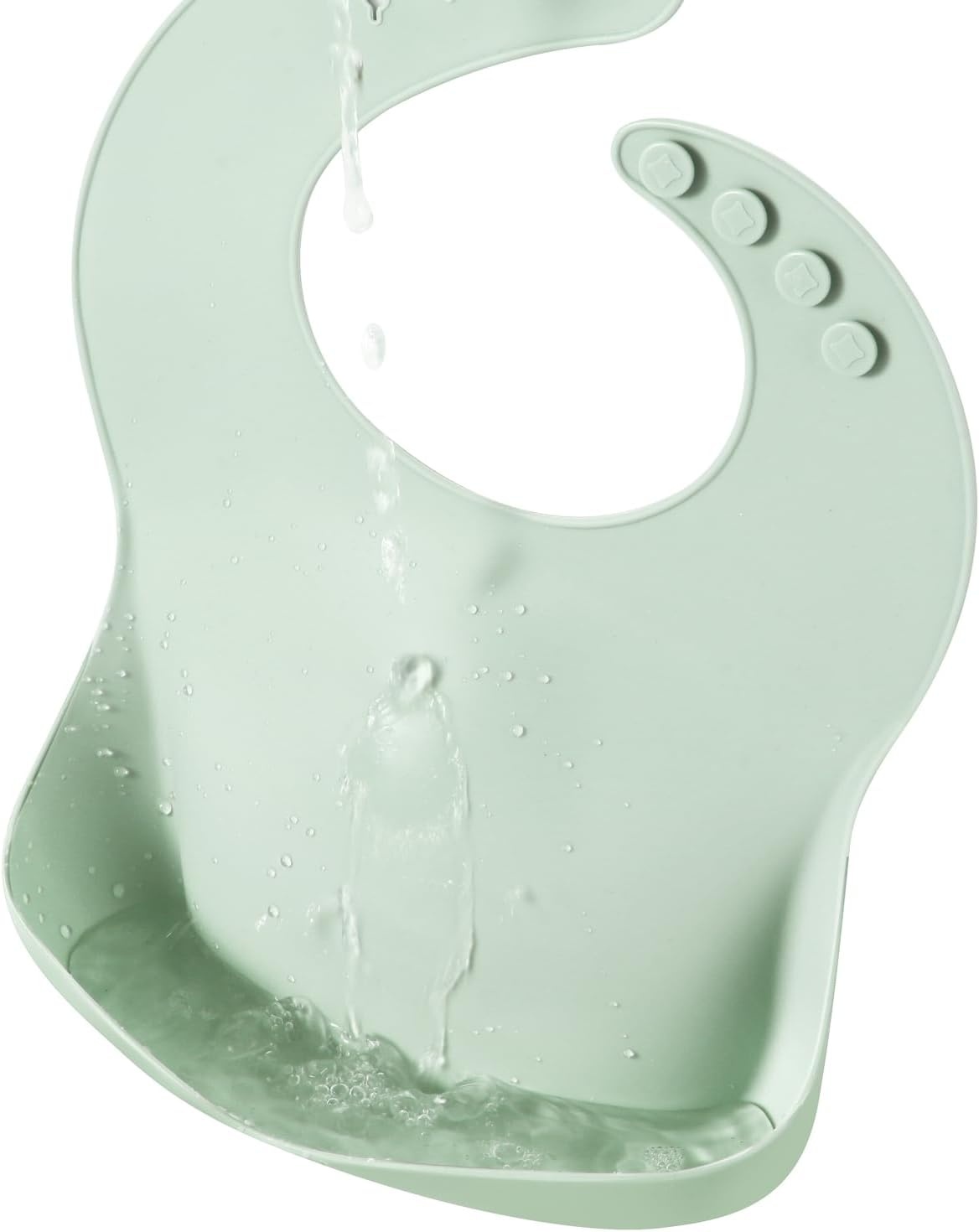image:imagePandaEar Set of 3 Silicone Baby Bibs Waterproof Soft Unisex 1072 MonthsPinkGreenBeige