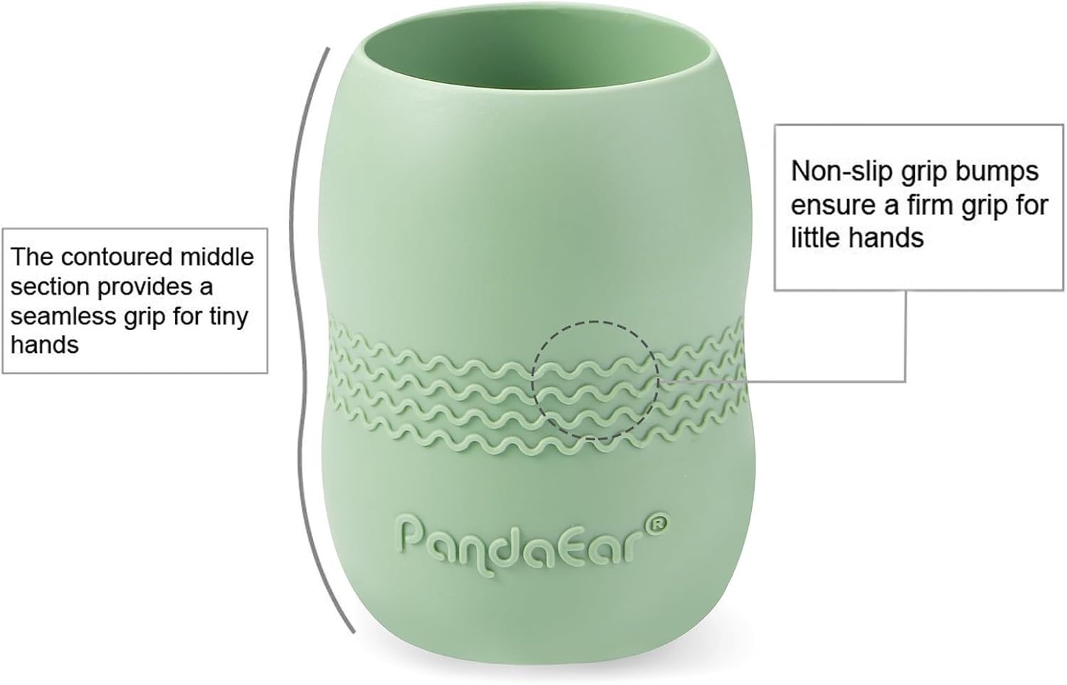 image:imagePandaEar Silicone Baby Feeding Set 2 Pack Divided Suction Plate 2 Tiny Cup with Spoons BPA Free Light TanPinkBlueGreen