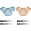 PandaEar 2 Pack Silicone Suction Plate for Baby, Divided Toddler Food Plate(Blue & Peach)