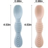 PandaEar 2 Pack Silicone Suction Plate for Baby, Divided Toddler Food Plate(Blue & Peach)