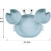 PandaEar 2 Pack Silicone Suction Plate for Baby, Divided Toddler Food Plate(Blue & Peach)