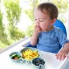 PandaEar 2 Pack Silicone Suction Plate for Baby, Divided Toddler Food Plate(Blue & Peach)