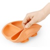 PandaEar 3 Pack Toddler Plates, Silicone Divided Suction Plate for Babies, BPA-Free 100% Food-Grade Silicone Unbreakable Baby Plate (Pink/Linen/Light Pink)(Orange)