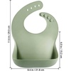 PandaEar Set of 3 Silicone Baby Bibs Waterproof, Soft, Unisex, 10-72 Months(Brown/Blue/Green)