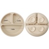 PandaEar Silicone Baby Feeding Set, 2 Pack – Divided Suction Plate, 2 Tiny Cup with Spoons, BPA Free, Light Tan/Pink(Light Tan/Walnut)