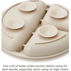 PandaEar Silicone Baby Feeding Set, 2 Pack – Divided Suction Plate, 2 Tiny Cup with Spoons, BPA Free, Light Tan/Pink(Light Tan/Walnut)