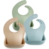 PandaEar Set of 3 Silicone Baby Bibs Waterproof, Soft, Unisex, 10-72 Months(Brown/Blue/Green)