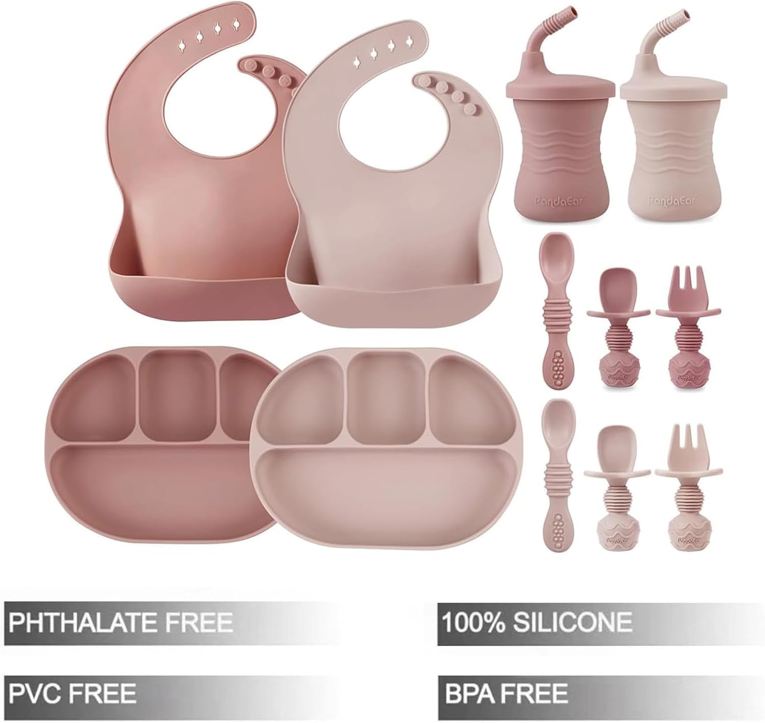 image:imagePandaEar 12PCS Silicone Baby Feeding Set Baby Led Weaning Supplies