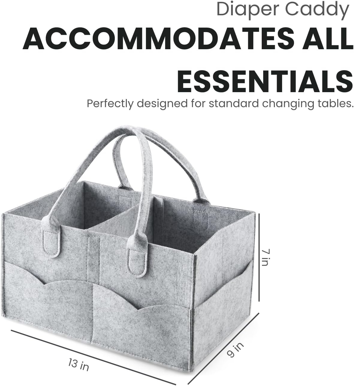 image:imagePandaEar 2 Pack Baby Diaper Caddy Portable Nursery Storage BasketGreyBrown