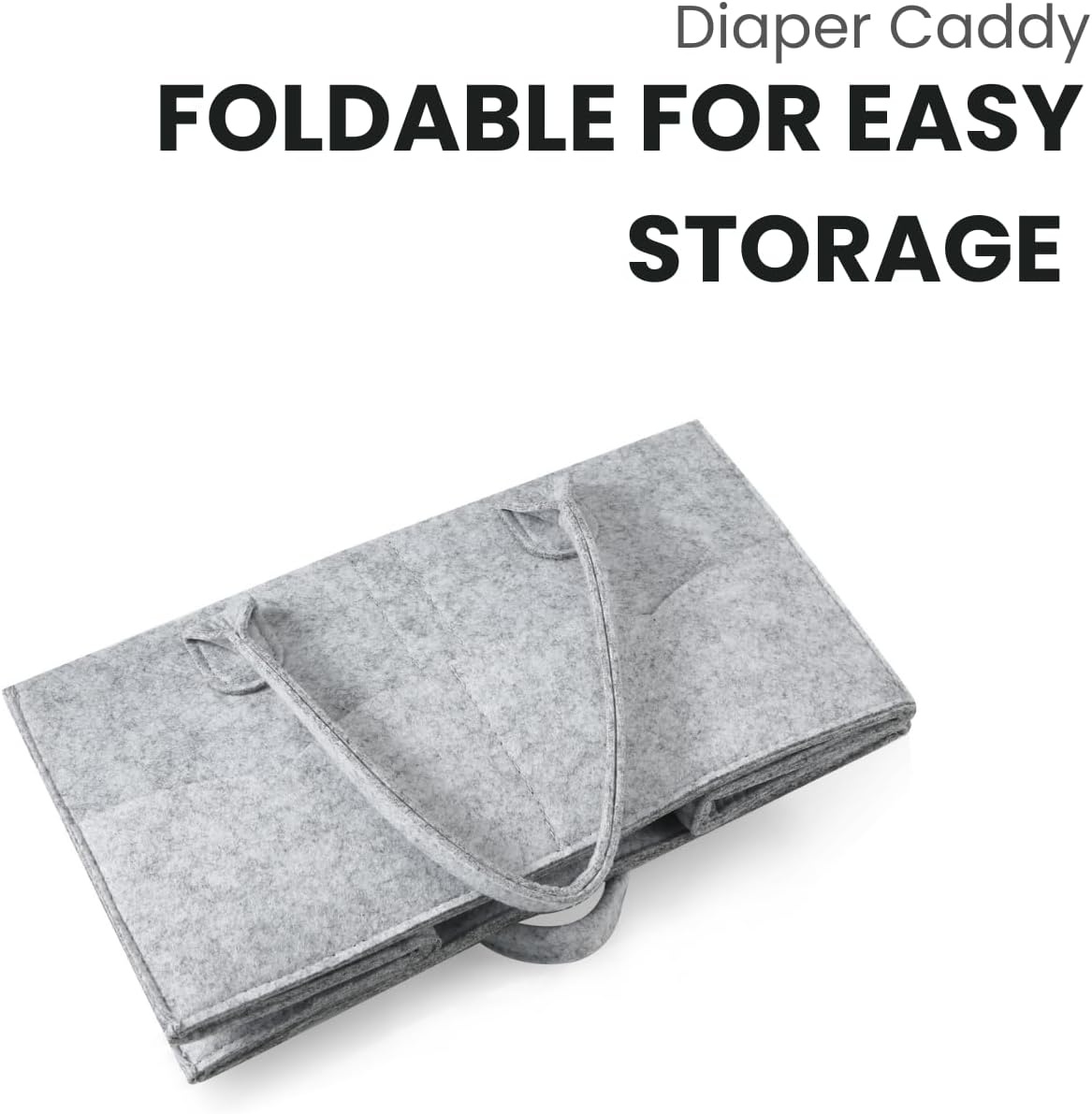 image:imagePandaEar 2 Pack Baby Diaper Caddy Portable Nursery Storage BasketGreyBrown