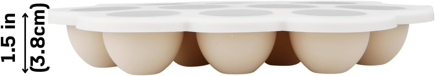 image:imagePandaEar 2 Pack Baby Food Freezer Tray with Lids Silicone Baby Food Storage Container for Homemade Baby Food Fruit Purees and Breastmilk BlueTan