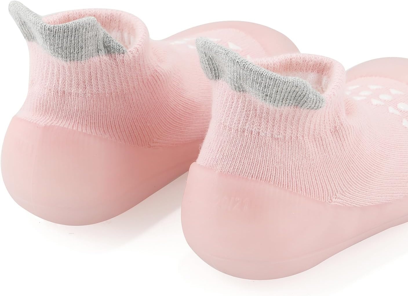 image:imagePandaEar 2 Pack Baby Sock Shoes Toddler Walking Shoes NonSlip Soft Sole Sneakers Breathable Slippers for Infant Boys GirlsPinkgrey