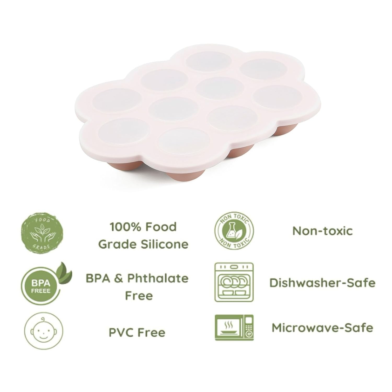 image:imagePandaEar 2 Pack Cloud Silicone Baby Food Freezer Tray with Lids 1oz Measurement Markings for Precise Portioning BPA Free Storage Containers for Homemade Purees Breast Milk amp Snacks PinkPurple
