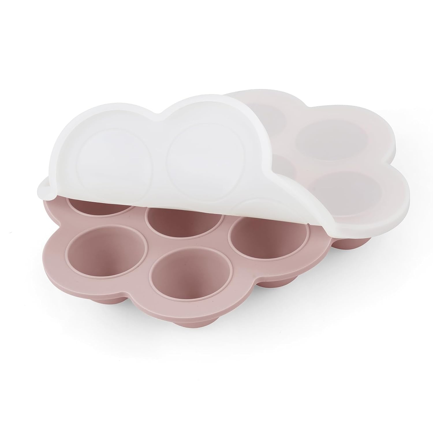 image:imagePandaEar 2 Pack Cloud Silicone Baby Food Freezer Tray with Lids 1oz Measurement Markings for Precise Portioning BPA Free Storage Containers for Homemade Purees Breast Milk amp Snacks PinkPurple