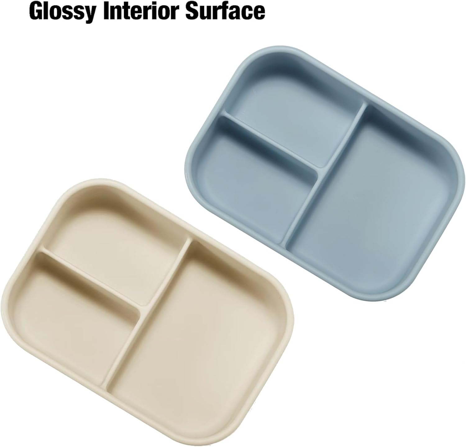 image:imagePandaEar 2 Pack Silicone Bento Lunch Box 3 Compartment Food Container