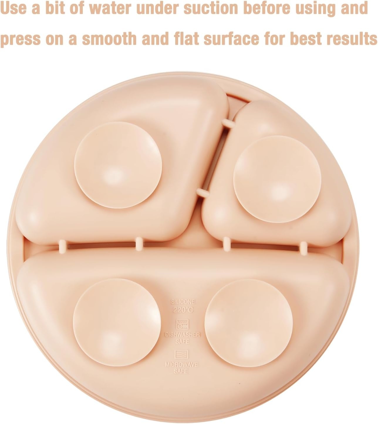 image:imagePandaEar 2 Pack Silicone Divided Suction Plates with 2 Spoons 2 Forks for Babies amp Toddlers Baby Led Weaning Supplies Self Feeding Eating Utensils BPAFree Silicone Baby Feeding Set Pink amp Linen