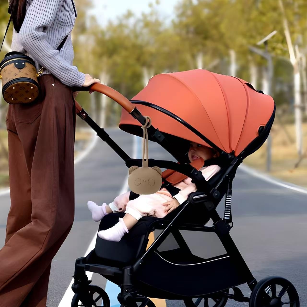 image:imagePandaEar 2 Pack Silicone Pacifier Holder Case with Strap