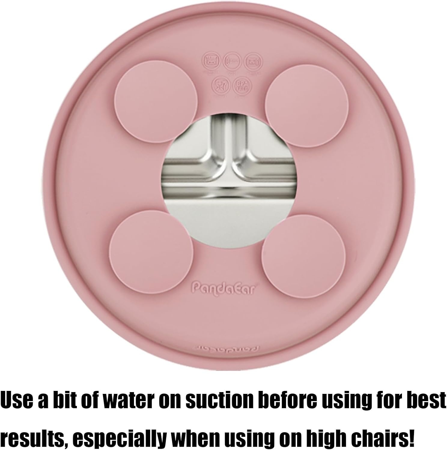 image:imagePandaEar 2 Pack Stainless Steel Baby Suction Plates amp 2 Pack Spoons and Forks Set Toddler Utensils Baby Feeding Set Divided Plates for Baby Led Weaning Supplies BPAFree TanWalnutPink