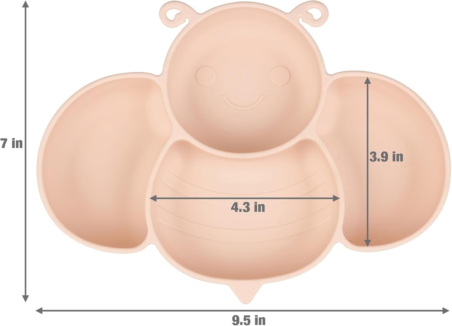 image:imagePandaEar 2Pack Silicone Suction Plates for Toddlers Divided Crab and Bee