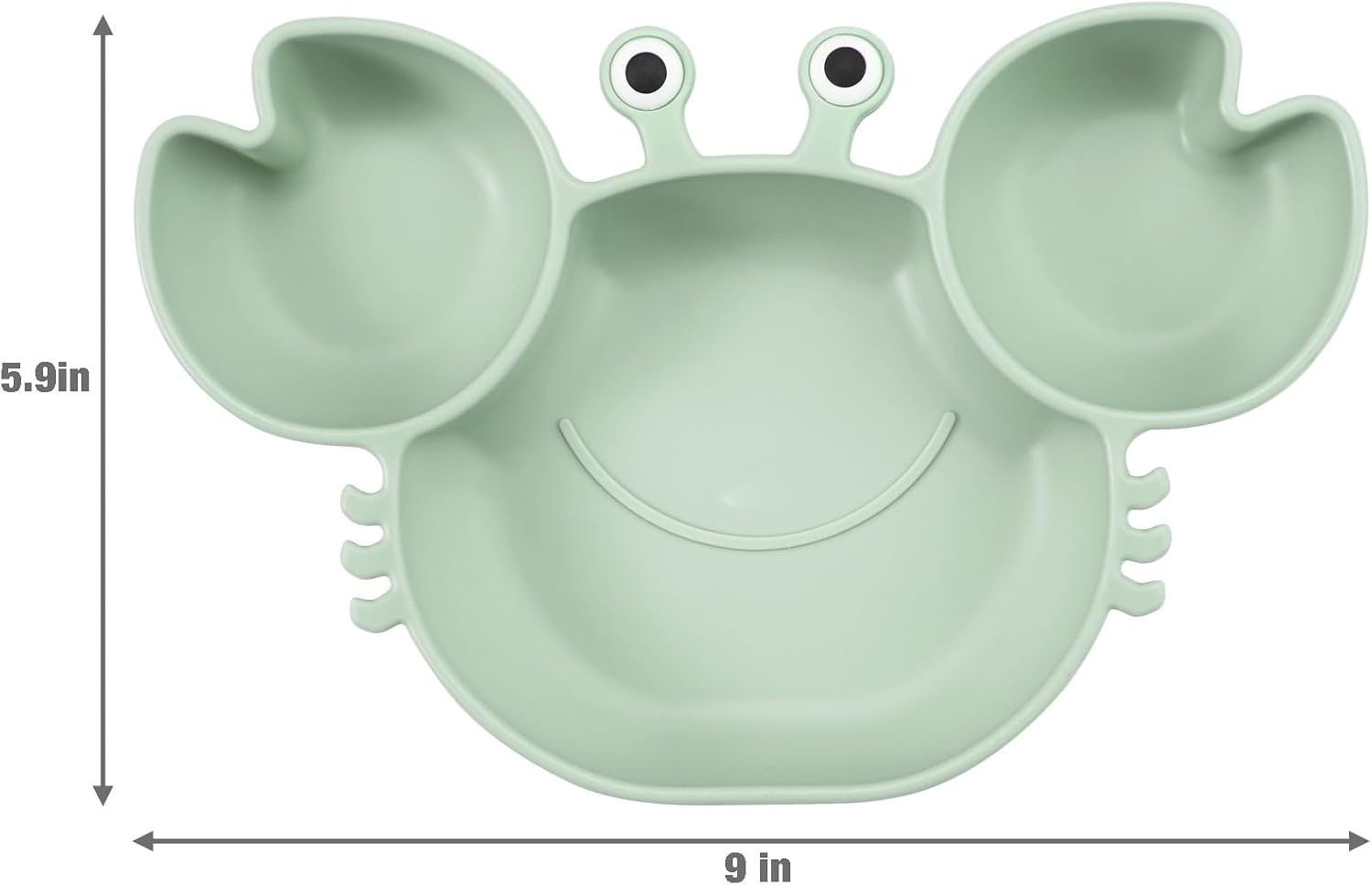 image:imagePandaEar 2Pack Silicone Suction Plates for Toddlers Divided Crab and Bee