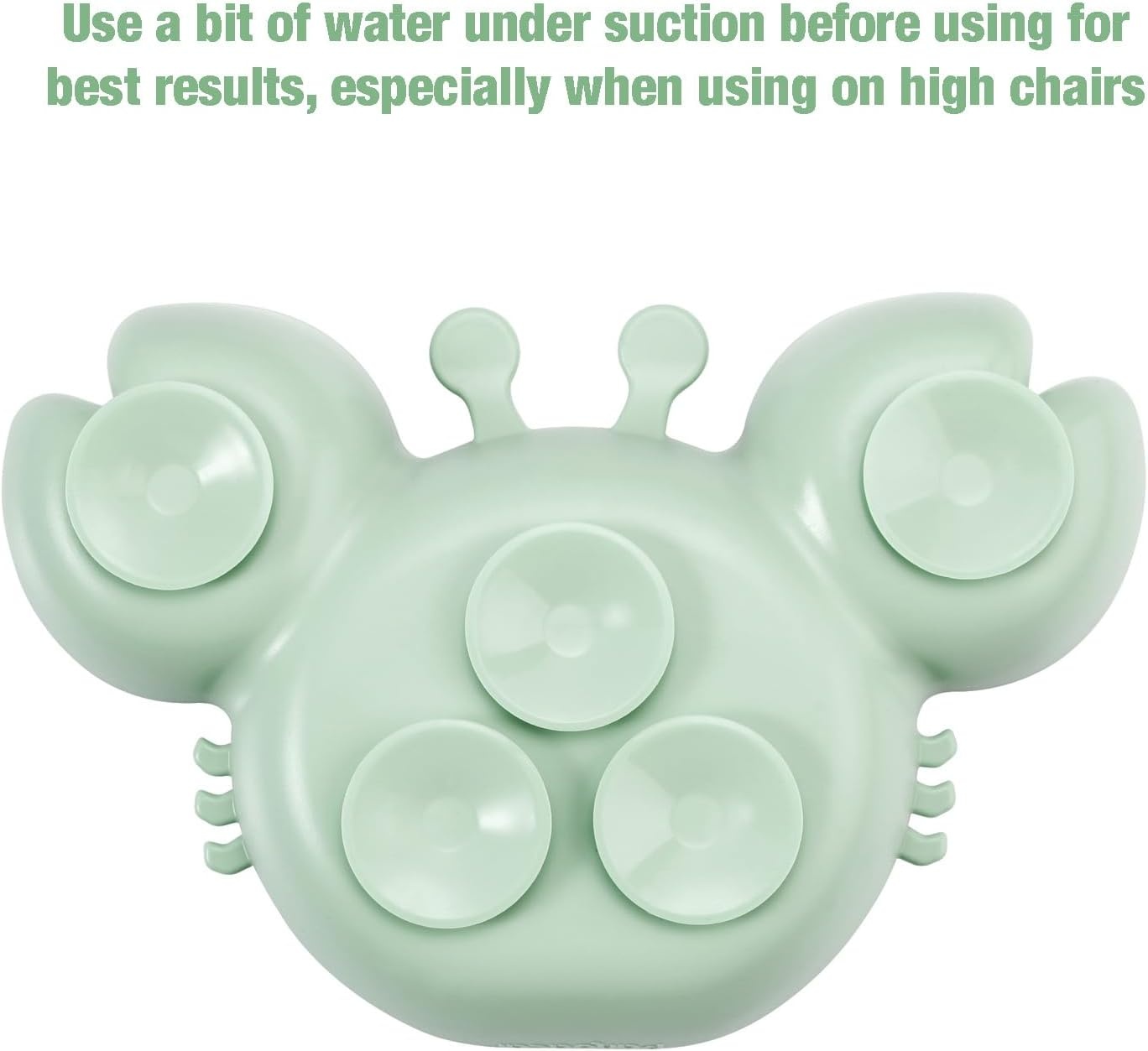 image:imagePandaEar 2Pack Silicone Suction Plates for Toddlers Divided Crab and Bee