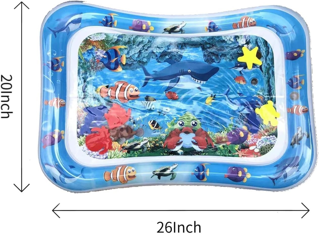 image:imagePandaEar 2Pack Tummy Time Water Mat for Baby 336 Months High Contrast Black amp White Ocean Sensory Play Mat BPAFree LeakProof Inflatable Infant Toys for Brain Development amp Motor Skills