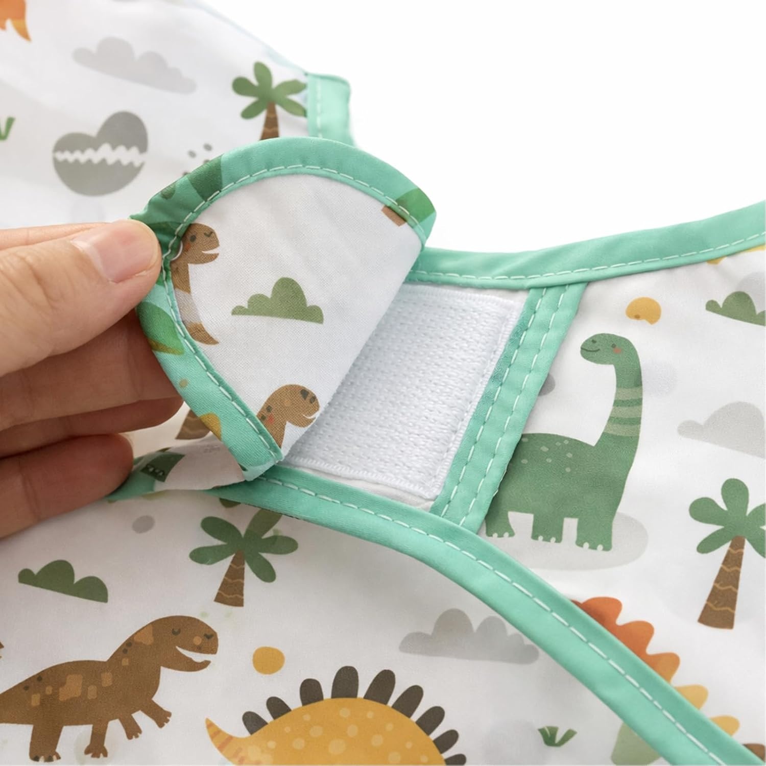 image:imagePandaEar 3 Pack Baby Long Sleeve Bibs Waterproof Toddler Smock for Eating amp Arts Sleeved Bib with Elastic Cuffs amp Pocket Fits 636 Months WhaleDinosaurWhite