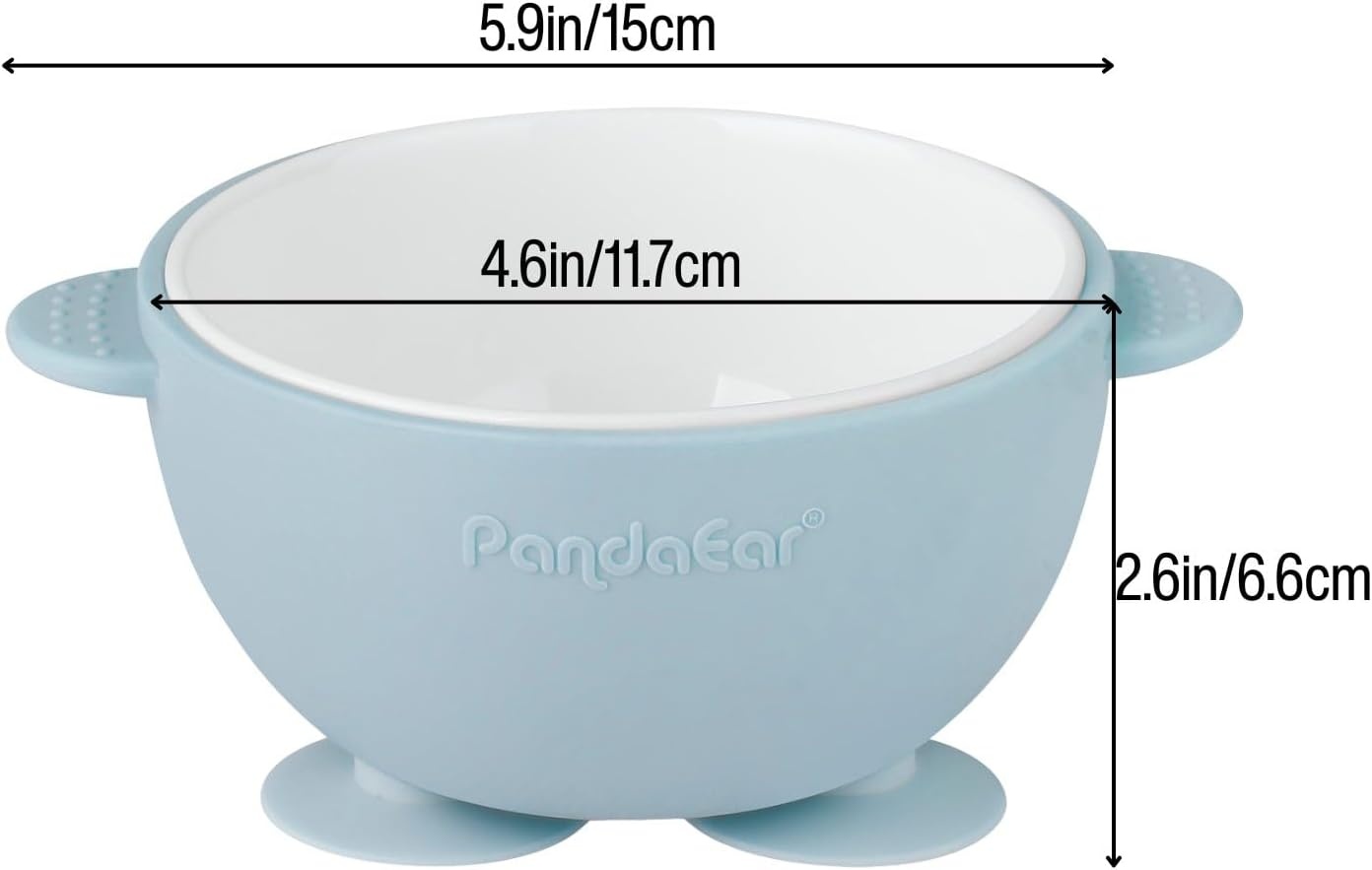 image:imagePandaEar 3 Pack Ceramic Baby Bowls with Silicone Sleeves NonSlip Suction Base Microwave amp Dishwasher Safe Toddler Bowls BPA Free Baby Feeding Bowls Set BlueGreenBeige