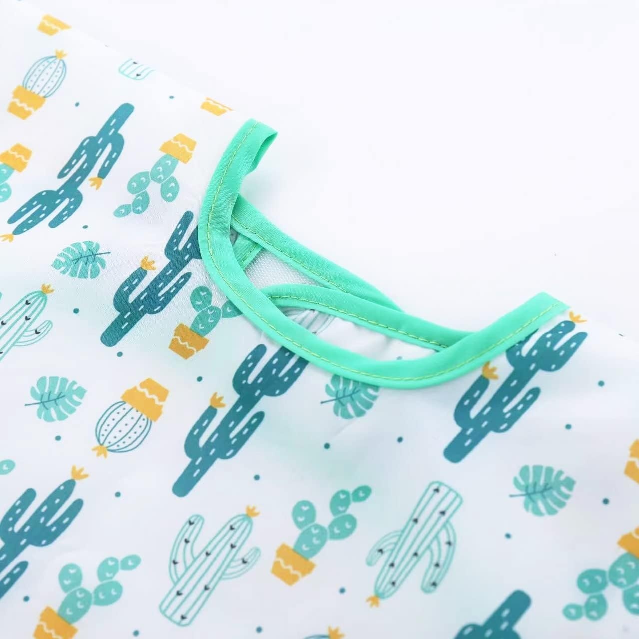 image:imagePandaEar 3 Pack Long Sleeve Bibs Waterproof Full Sleeve Bib for Baby Infant Toddler 636 MonthsCactus